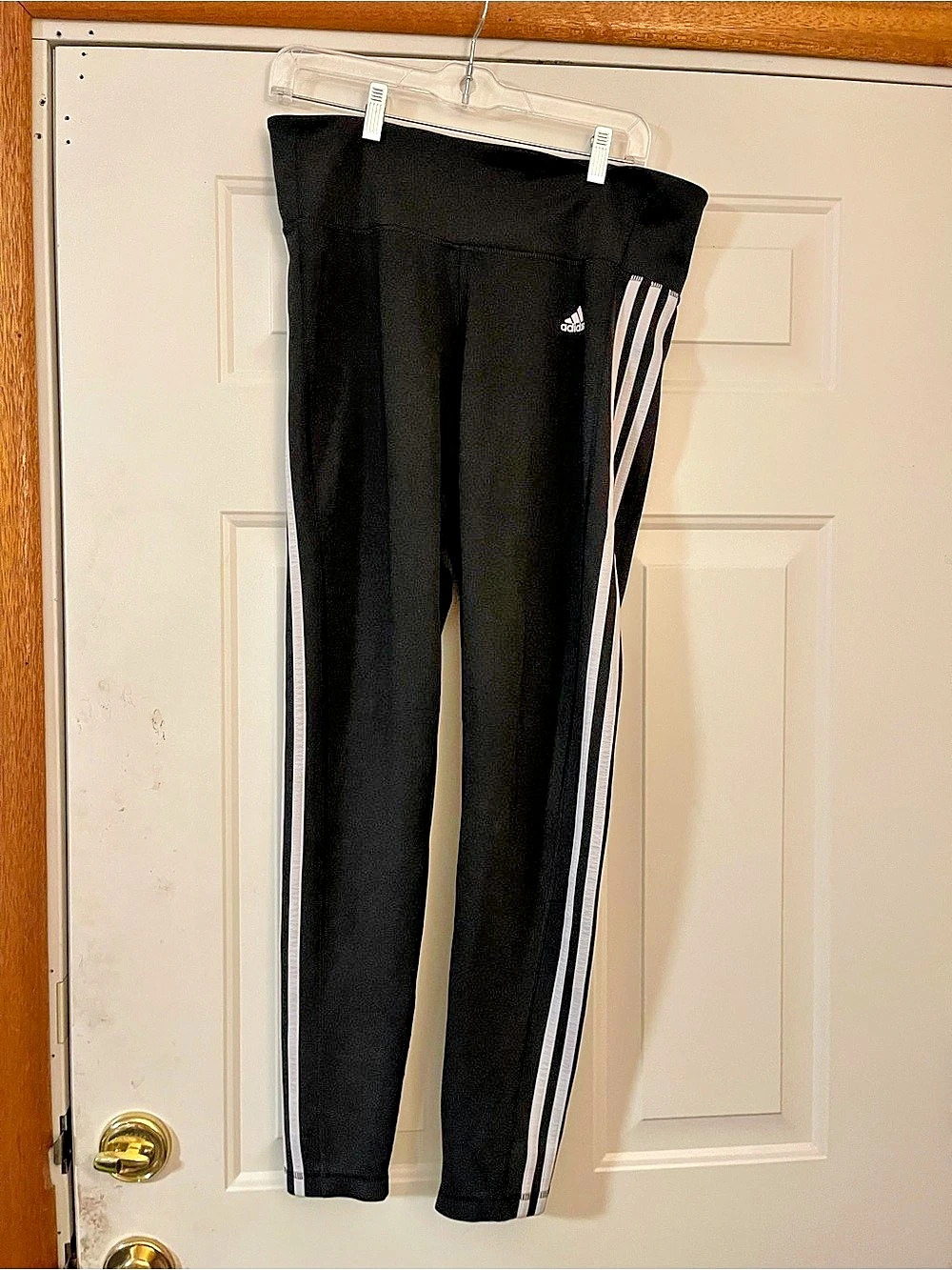 Adidas Essentials 3-Stripes Leggings Black & White Large